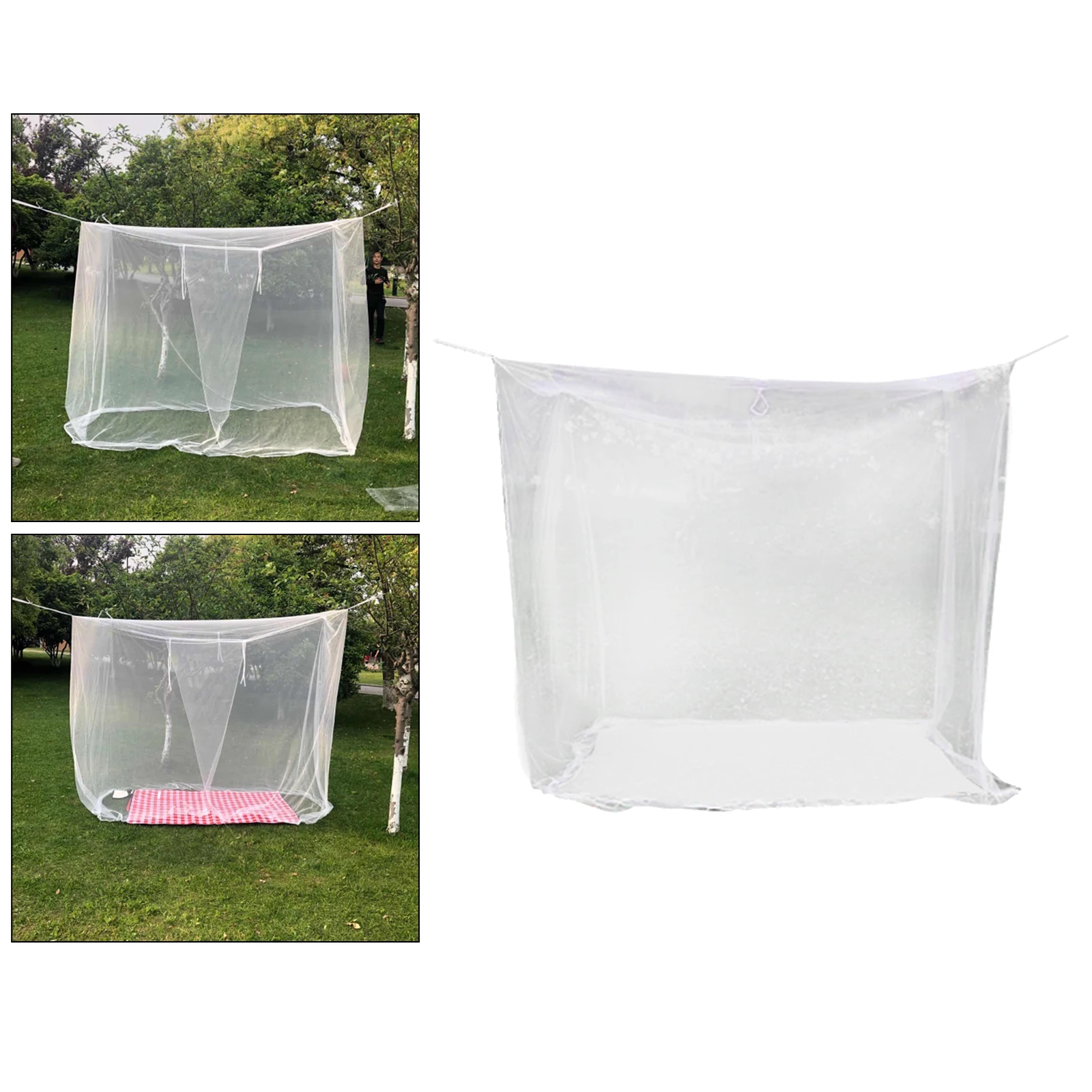 Mosquito Net White Large Outdoors Camping Netting Tent Canopy 200x200x180cm