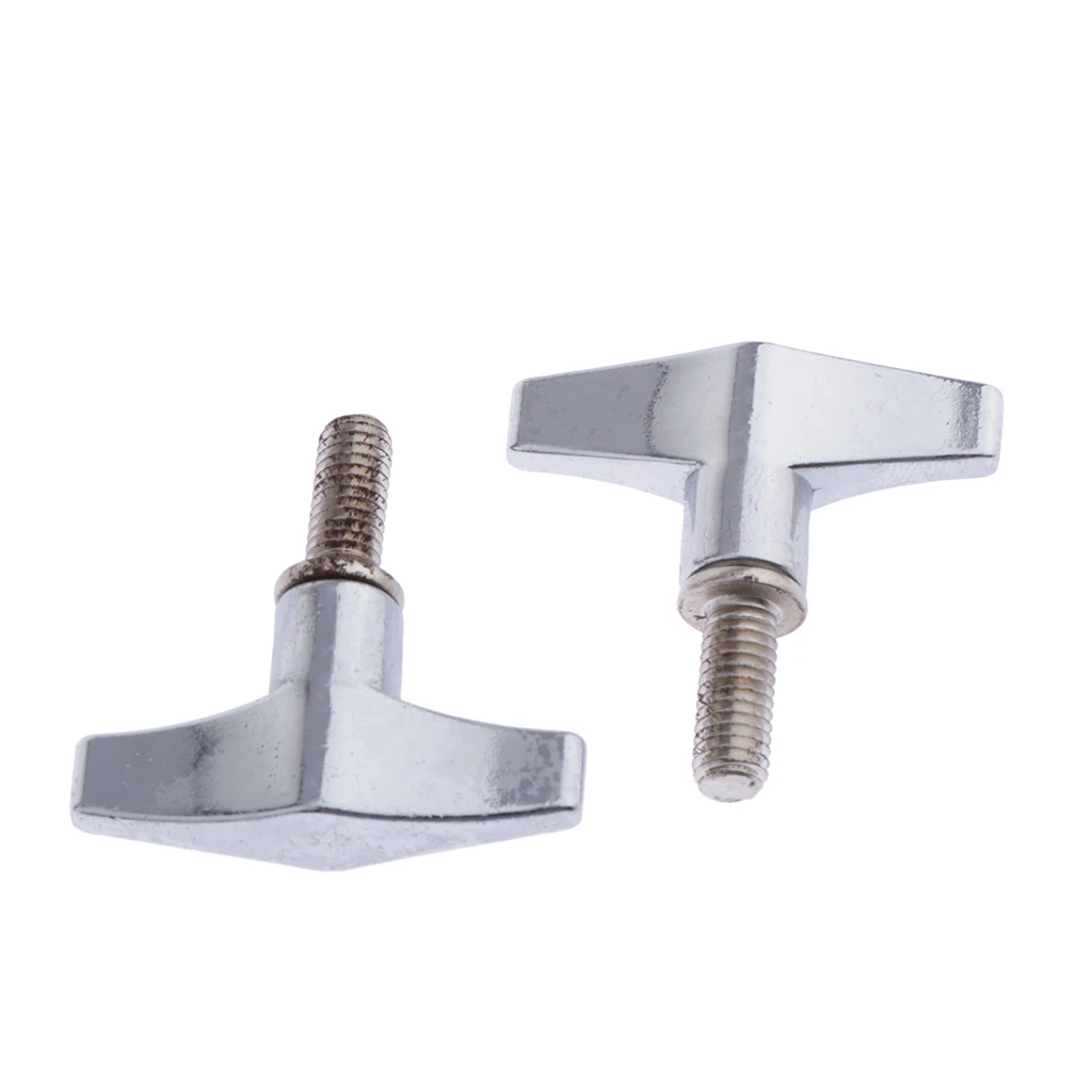 Pack of 2 Zinc Alloy Drum Set Cymbal Stand Wing Nut Screw 6mm High-graded