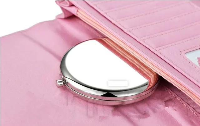 we3 Double Layer Travel Makeup Mirror Round Compact Portable Cosmetic Mirror, Double Sided Magnifying Handheld Pocket Mirror(Random Style) (Pack of