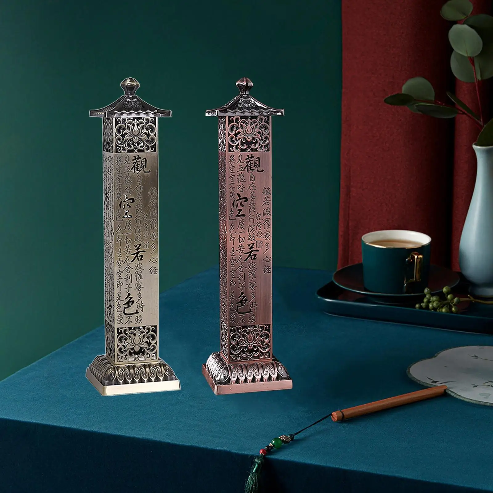 Incense Tower Burner Holder Censer Stand Figurines Desktop Home Fragrances Tabletop Aromatherapy
