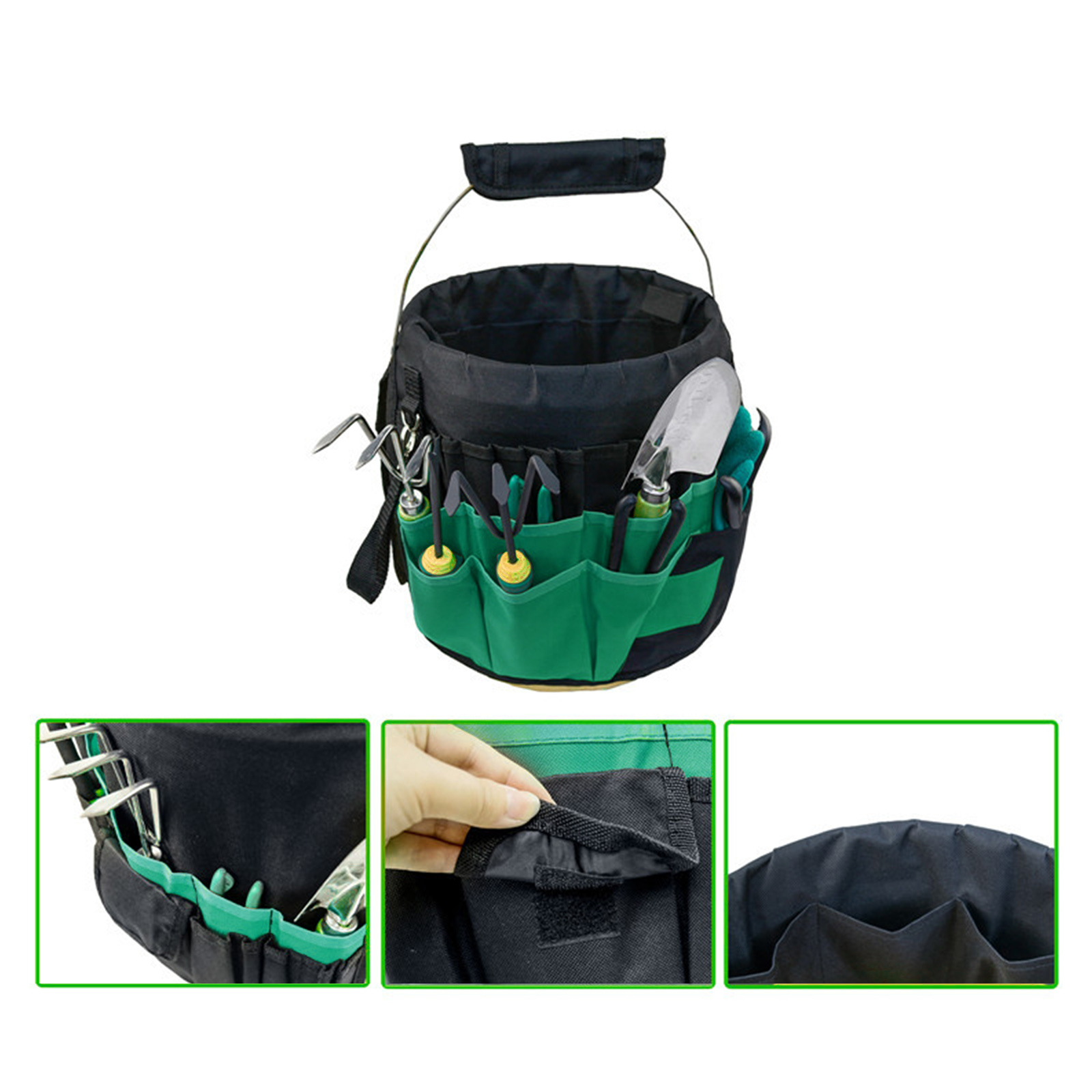 Electrician Tool Carrier Holder Bag 42 Pockets Bucket Garden Tools Pouch