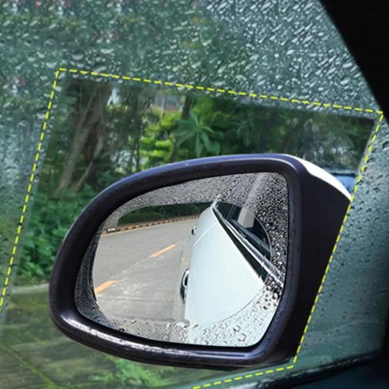 12Pcs Car Rearview Mirror Film Rainproof Anti-Fog Hydrophobic Protective Sticker 