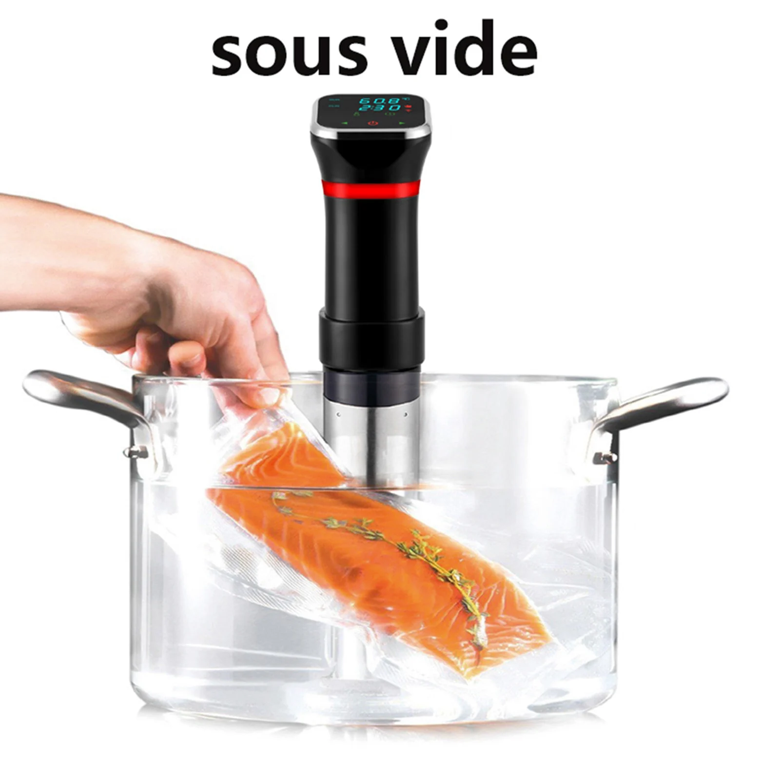 Sous Vide Cooker Immersion Circulator Accurate Low Temperature Control Slow Cooking Cook Steak Machine for Kitchen, EU Plug
