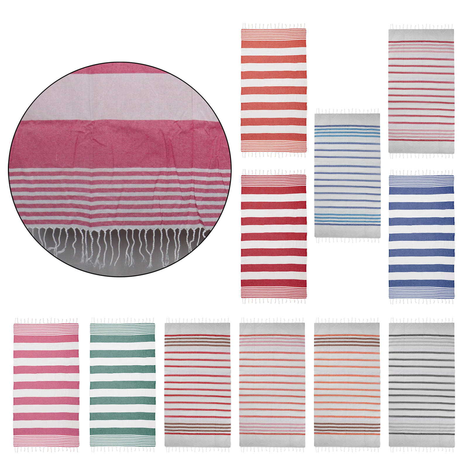 Quick Dry Beach Towels Hotel Stripe Pool Towel Blend Camping Towels Sports Towels Workout Towel Sweat for Women Men