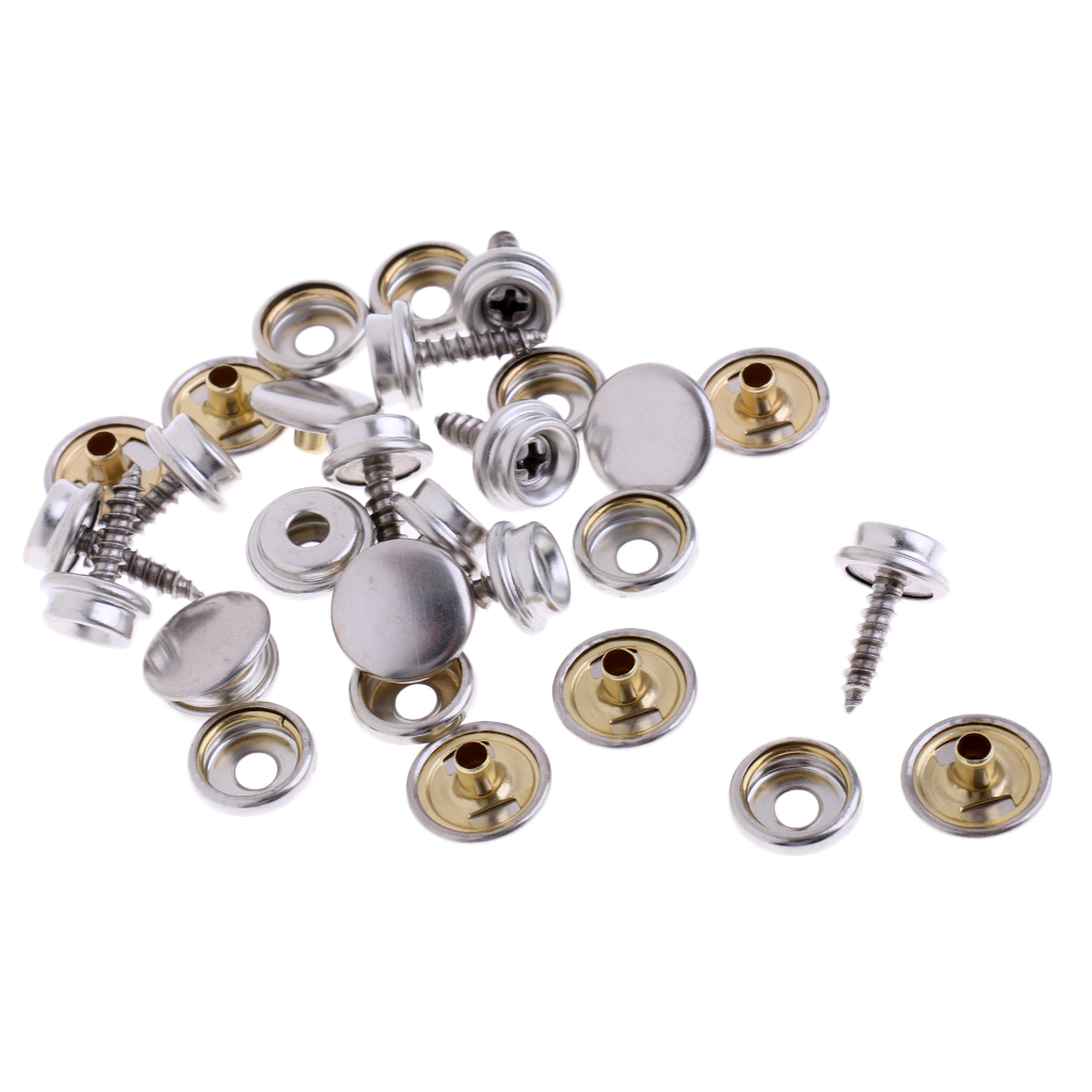 10 Pieces Screw-In Snap Stud Replacement Kit 3/8" Socket - Boat Covers, Canvas