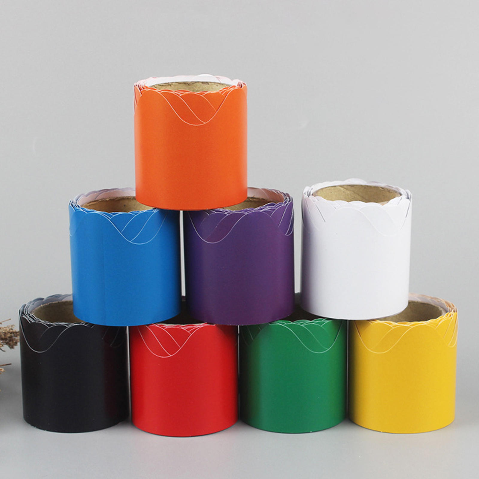 8 Roll Scalloped Border Trim, Bulletin Borders Stickers Decoratve Borders for Bulletin Board/Black Board, Classroom Decoration