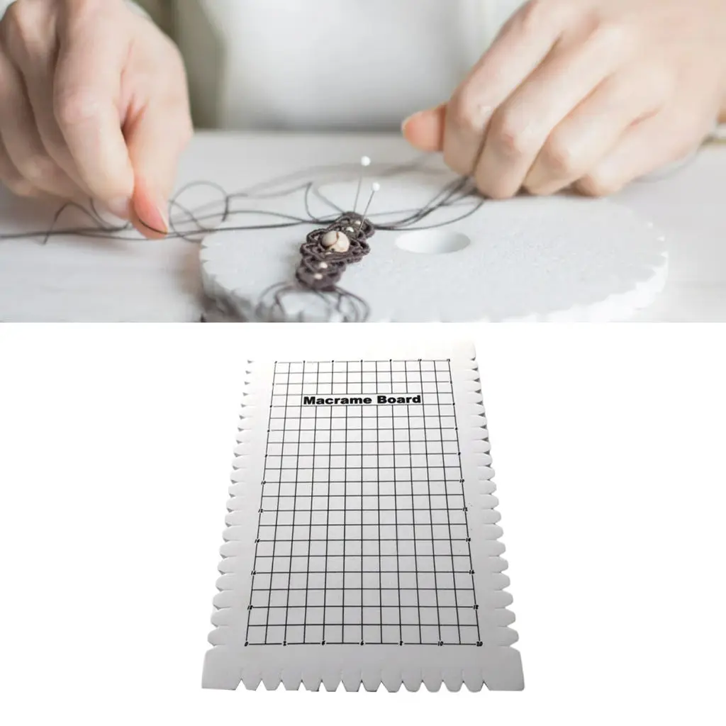 Braiding Board, Rectangle Macrame Braided Cord DIY Macrame String Bracelet Handmade Weaving Plate