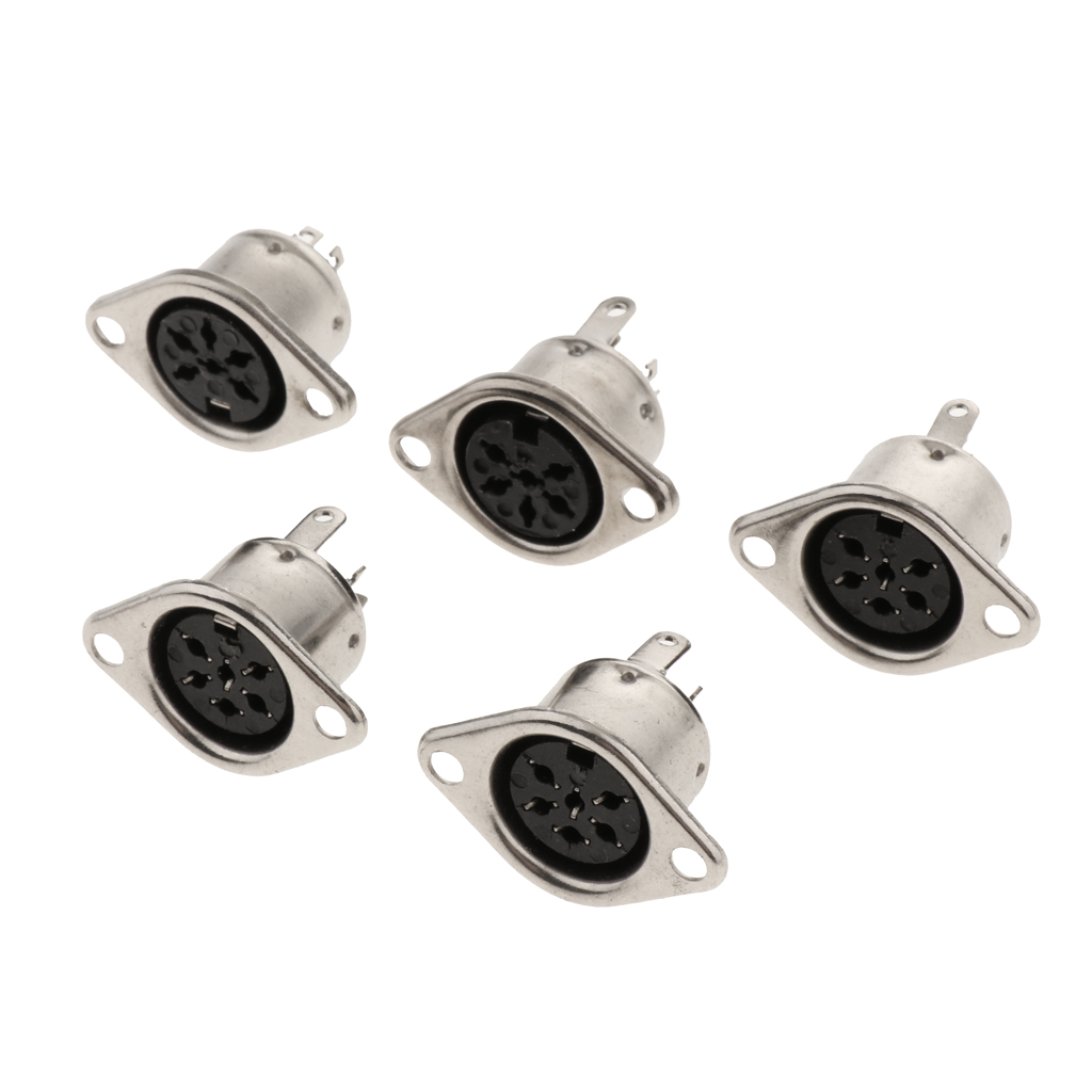 5x DIY PC Keyboard Mouse DIN   Mini Pin Female Plug Audio   Connectors