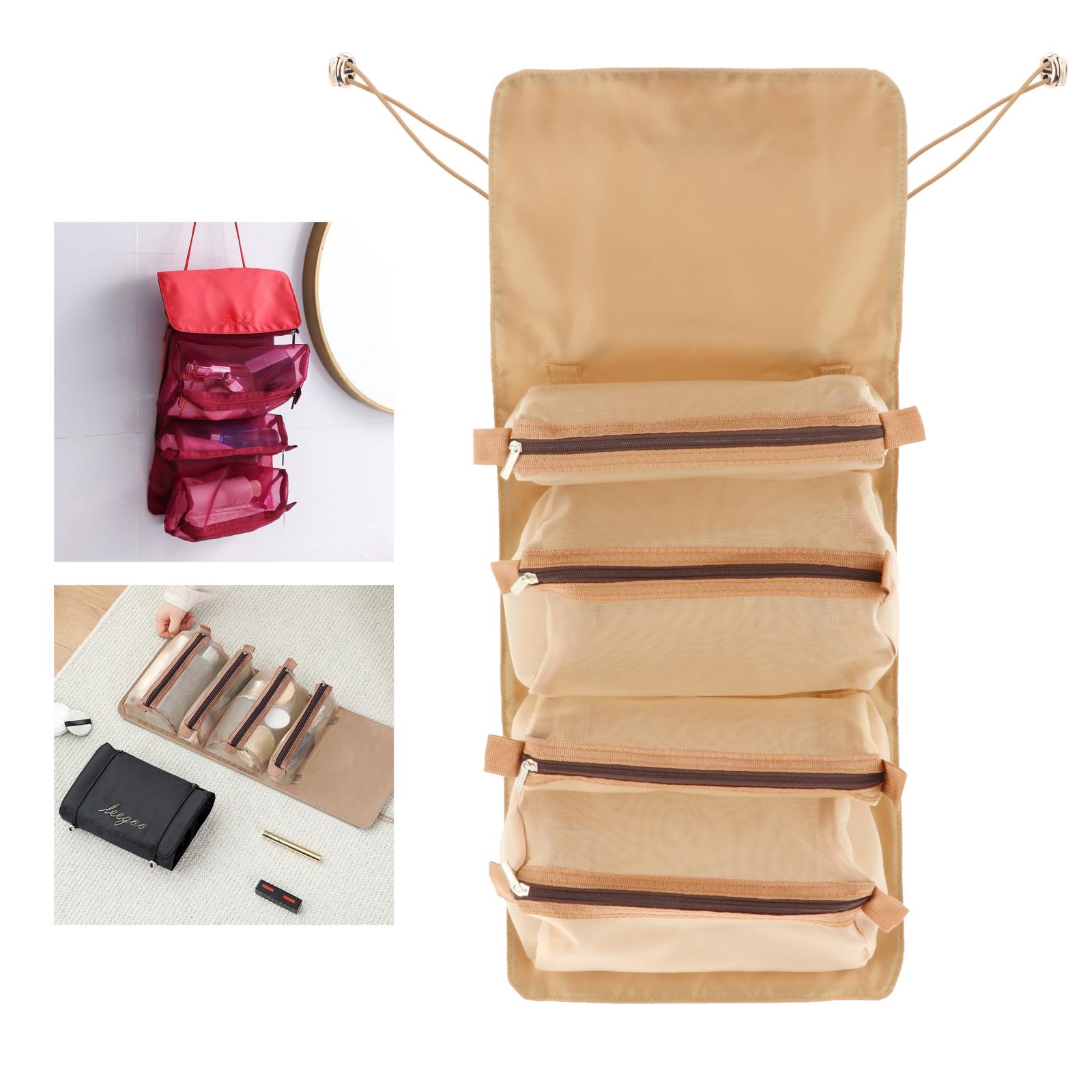 4 in 1 Foldable Make Up Hanging Makeup Bag Cosmetic Bag, Save space, for Accessories, Hangable