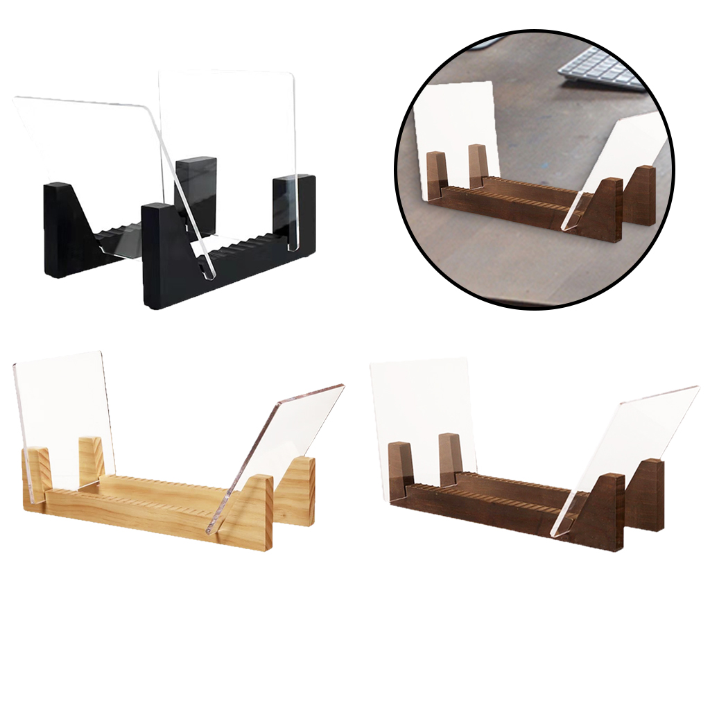 Modern Vinyl Record Storage Holder Solid Wood Stand Desktop Display Music Record Collection Holds Up To 10 DVDs