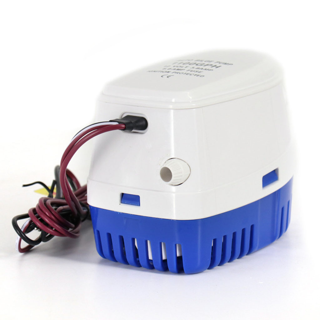 Automatic Submersible Bilge Pump 24 Volt 750 GPH Marine Accessories White + Blue