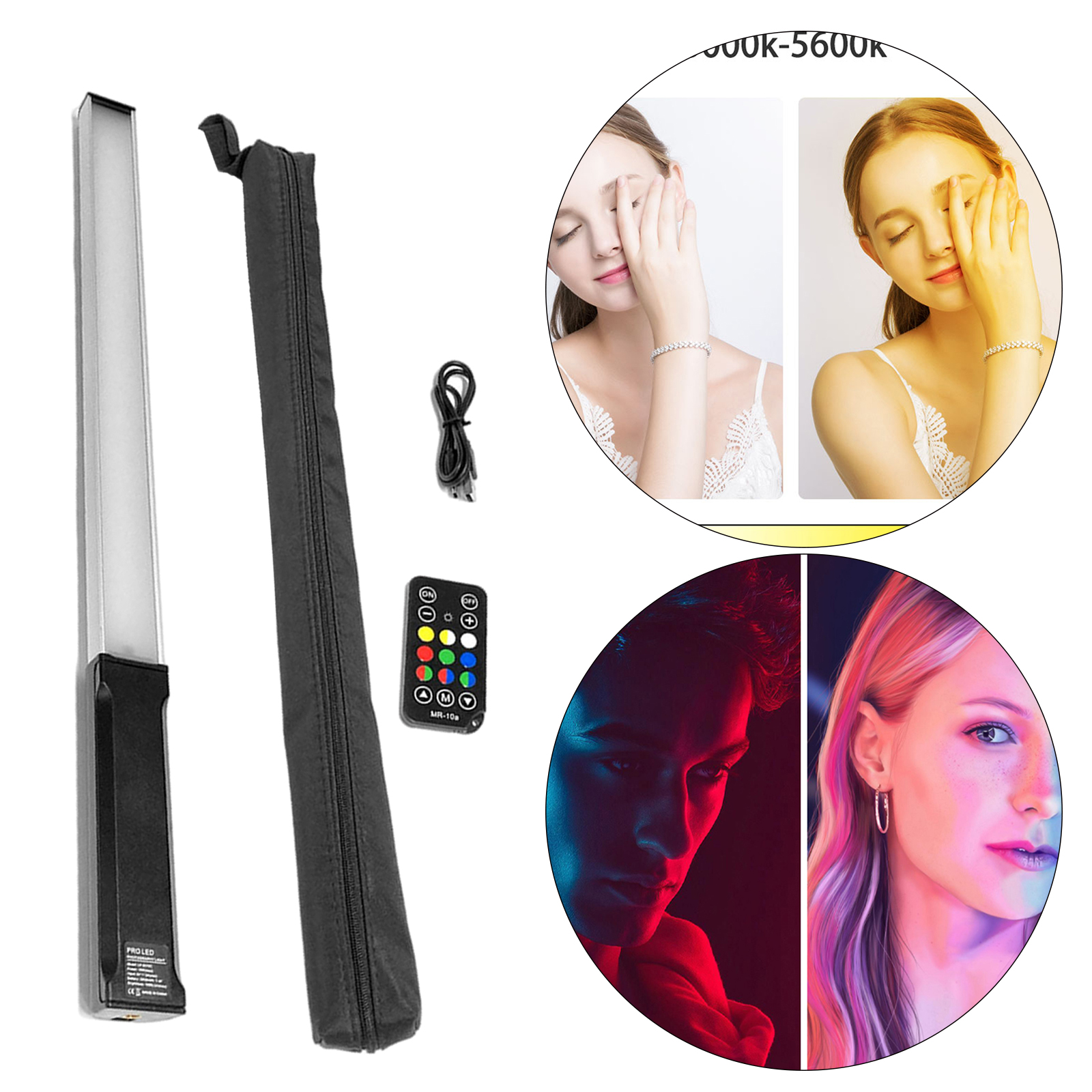 Colorful LED Video Fill Light Flash Tube Lights Filming Lighting 3000-5600K