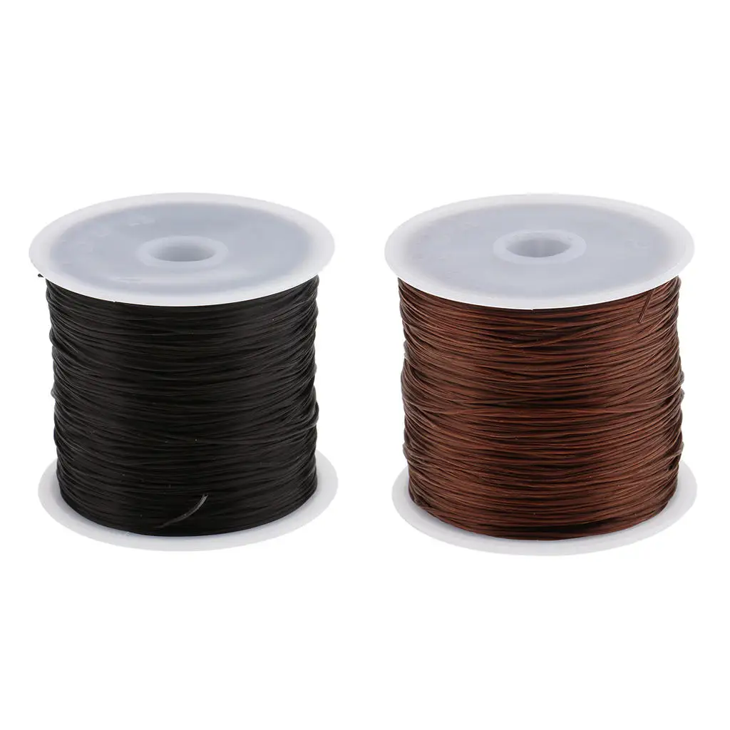 1 Piece 60M Wig Hair Net Sewing Weft Hair Extension Weaving Stretch Thread Spool Stretch Yarn Crystal String Cord - Black