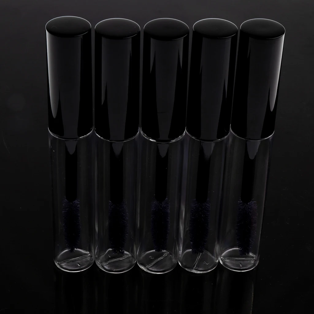 5 Packs 10ml Empty Mascara Tubes Eyelash Oils Vials Bottle with Plugs Funnels Pipettes Droppers