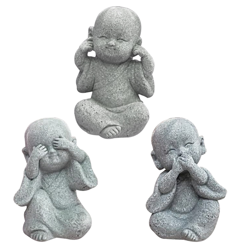 Fengshui Buddha Statues Baby Monk Home Office Miniature Sculptures Outdoor Indoor Decoration Landscape Figurine