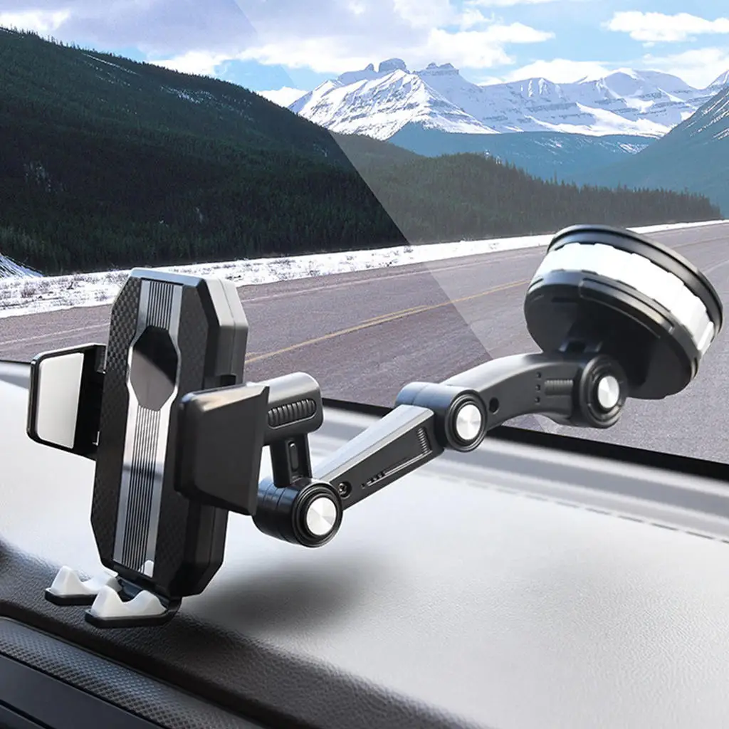 Upgraded Mobile Phone Holder for Car Windshield Dashboard Universal Adjustable Suction Cup Cradle Car Phone Mount Desk Stand