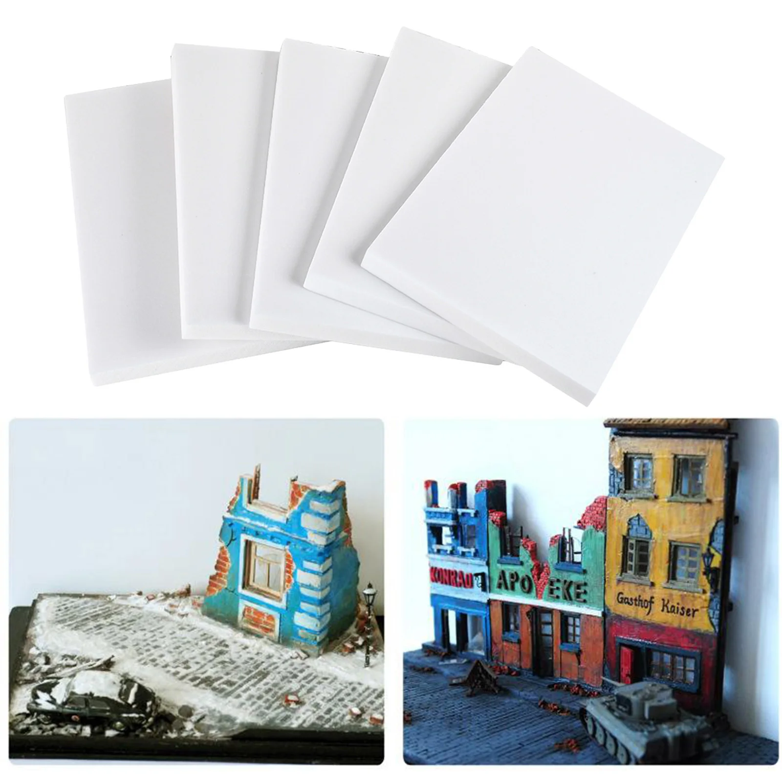 5 Pcs Foam Boards Lightweight Sign Blank Foam Board Sheet for DIY Crafts Model