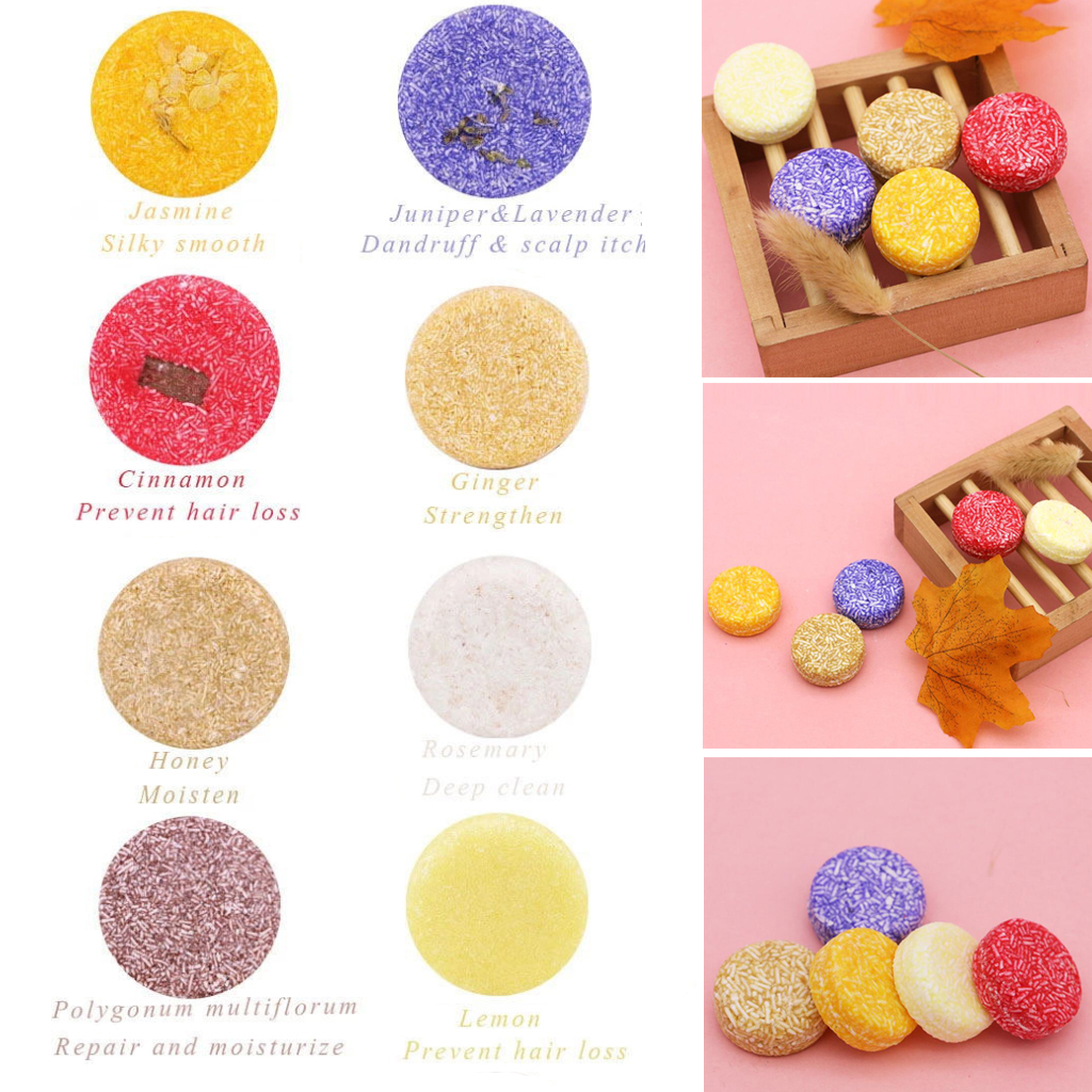 5 Pcs Hair Darkening Shampoo Bar-Natural Organic Conditioner And Repair Essence