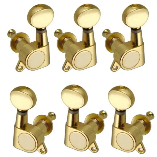 6 Pcs Right Sealed Tuning Peg Tuner Samll Square Heads DIY Guitar Parts for Acoustic Electric Guitars