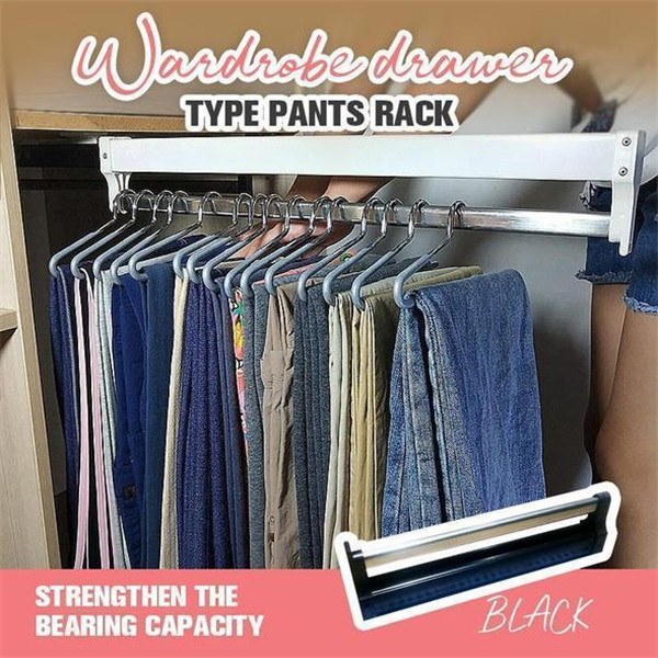 Erweiterbar Schrank Aufhänger Pull-Out Schrank Valet Stange Einstellbare Kleiderschrank Kleidung Schiene Top Mount Schrank rack Heavy Duty LBE – Detail 1