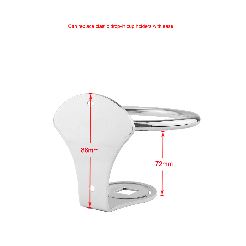 Marine Cup Drink Holder 316 Stainless Steel Auto Vehicle Bottle Holder 86mm