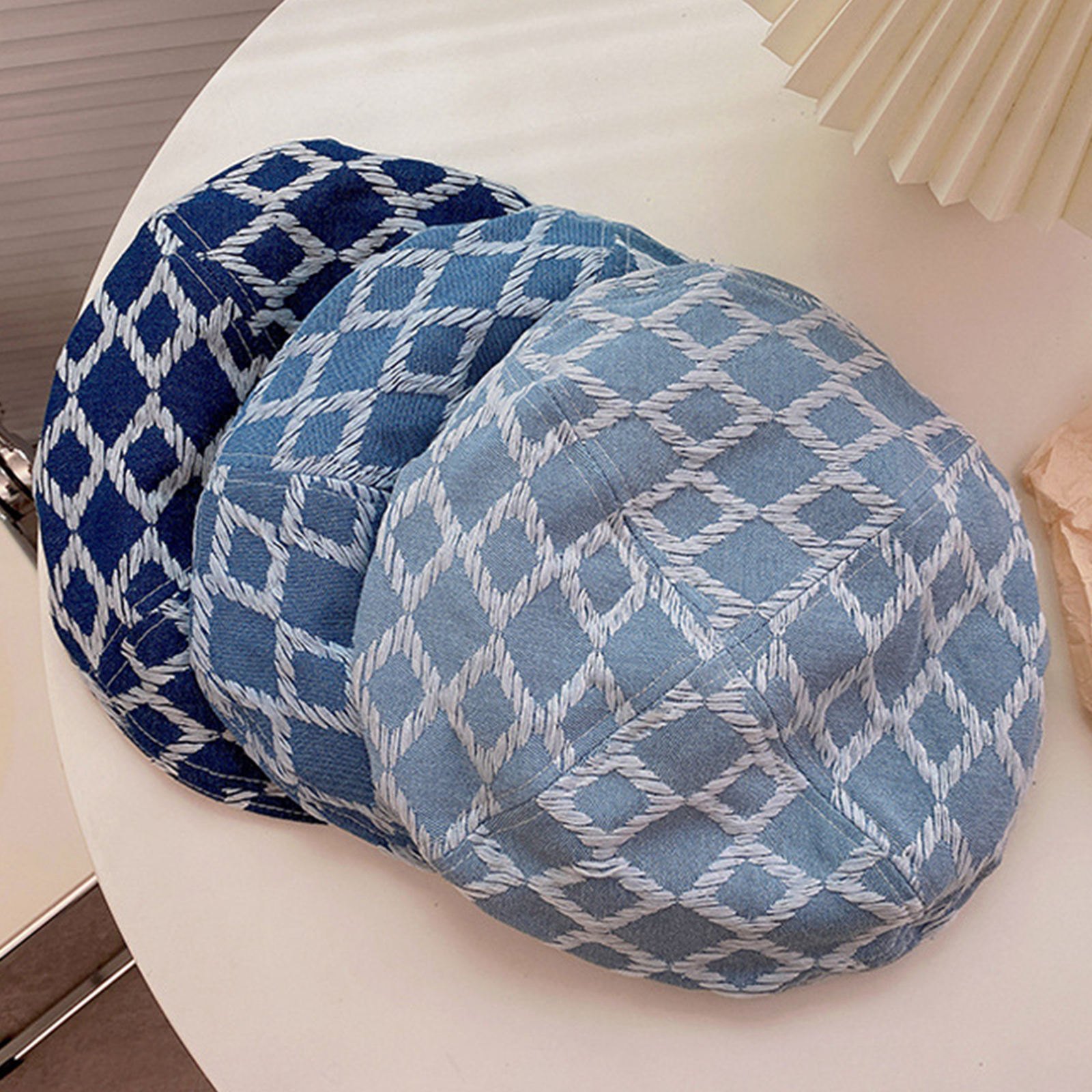 Denim Casual Women Beret Hat Classic French Style Peaked Cabbie Beanie Ivy Hat Girls Ladies Flat Travel Spring Fall Head Warmer