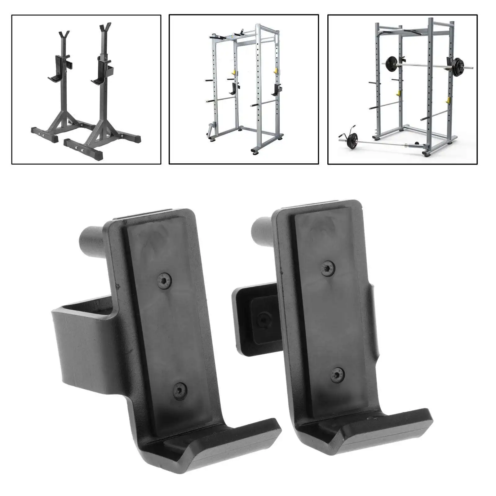 ZOVOTA J-Hooks Barbell Holder for Power Rack J-Cup Weight Rack Fit 3x3 inch Power Cages Square Tube 