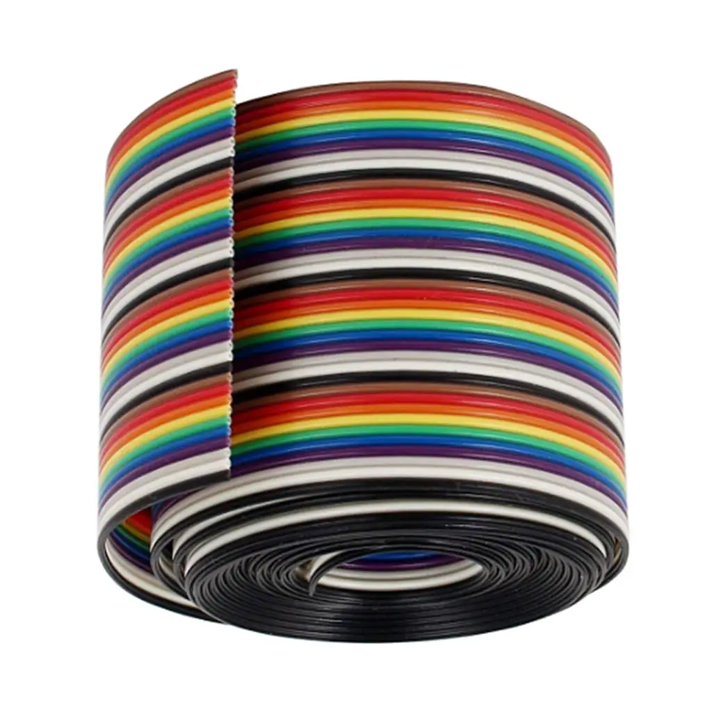1M 40 Pin 1.17mm Rainbow Color Flat Ribbon Cable Wire Rainbow Cable New