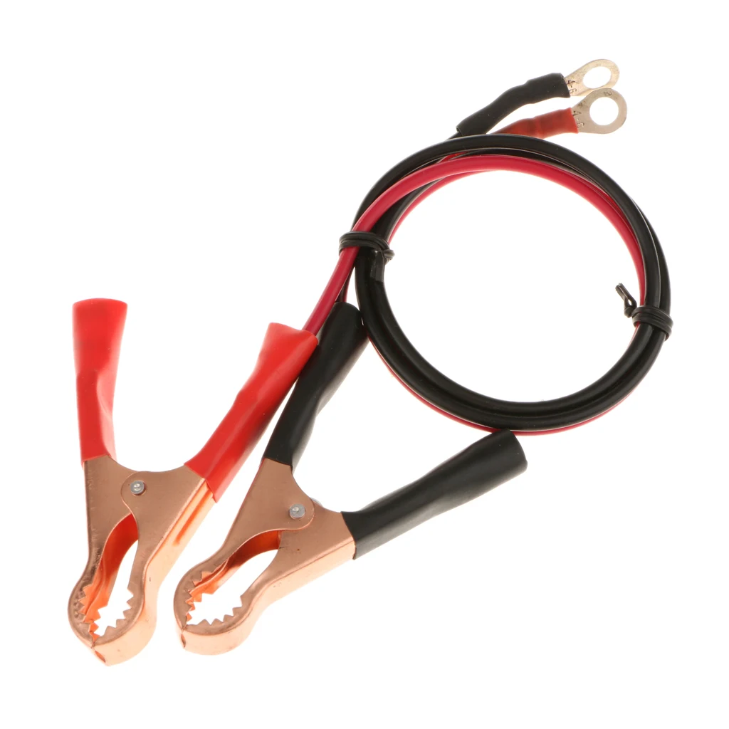 2pcs 50A Battery Terminal Alligator Clamp Cable Clip for Car Black+Red Safety Prevent Damage to Devices
