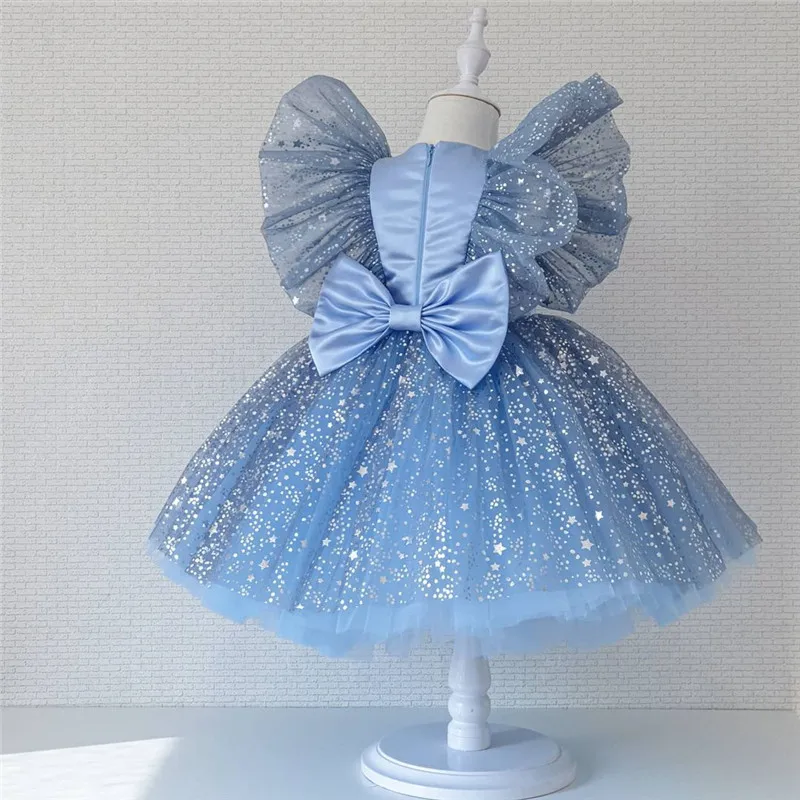 SUPEYA Toddler Baby Girls Stripe Print Tutu Dress Party Tulle Dresses with Bowknot