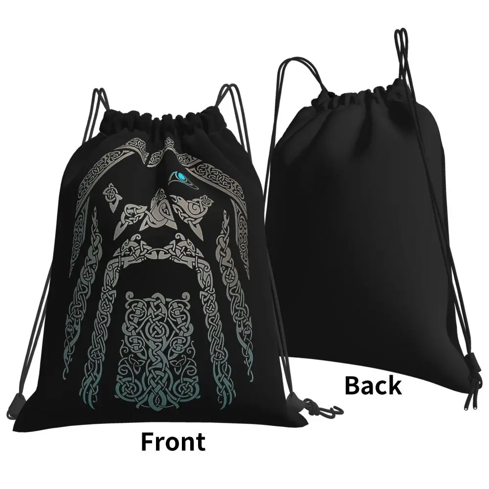 Vikings Fenrir Floki Celtic Dragon Design Drawstring Bags