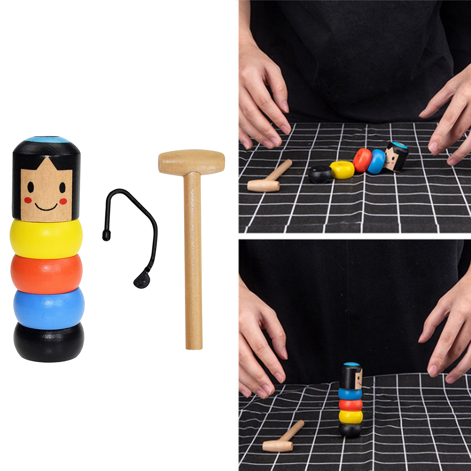 Funny Unbreakable Wood Man Magic Wooden Toy Immortal Kids Gifts Birthday