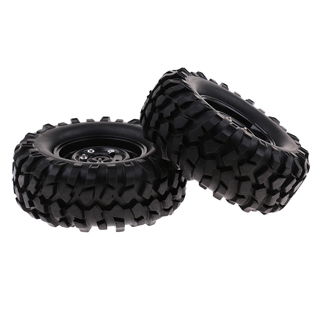 Set/2pcs Wheels Tire for 1:10 RC Rock Crawler Cars Truck  SCX10 96mm
