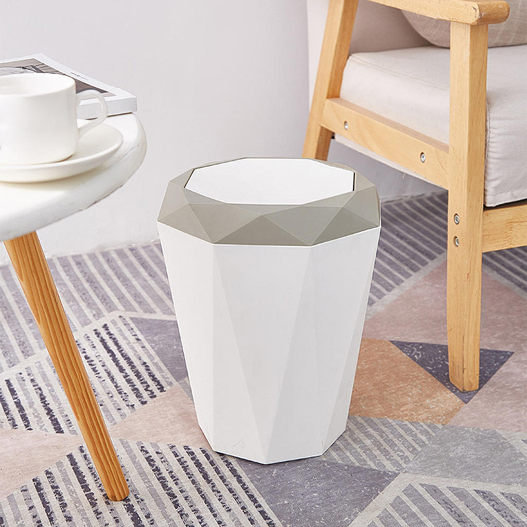 Modern Simple Home Rubbish Bin Trash Can Plastic Waste Rubbish Garbage Bin Wastebasket Trash Can Office Living Room