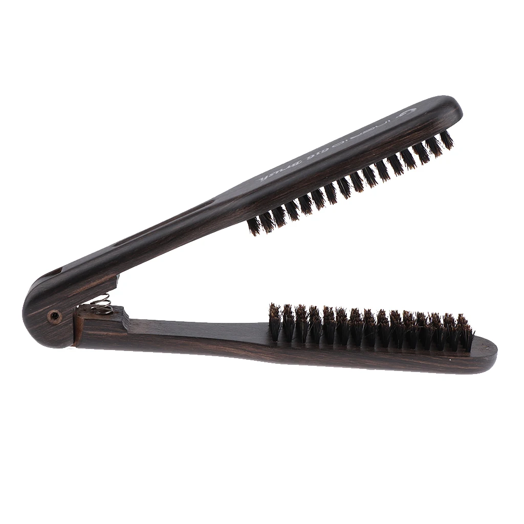 Hairdressing Straightener Hair Straightening Comb, Double Sided Clamp Brush Comb for Home or Salon Use
