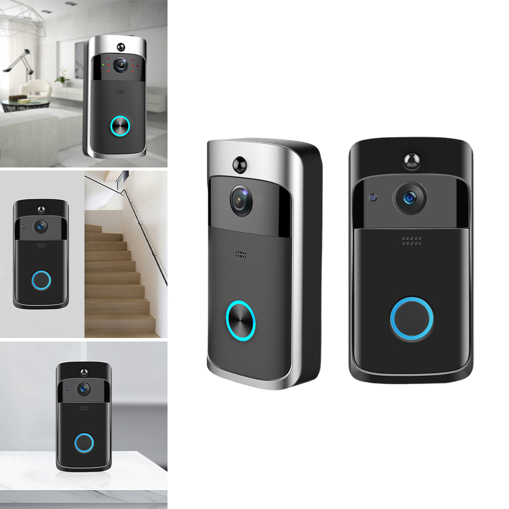 Smart Video Doorbell Camera Intercom Door Chimes Two-Way Audio Battery Operated HD Doorbell Camera for Home Indoor Outdoor