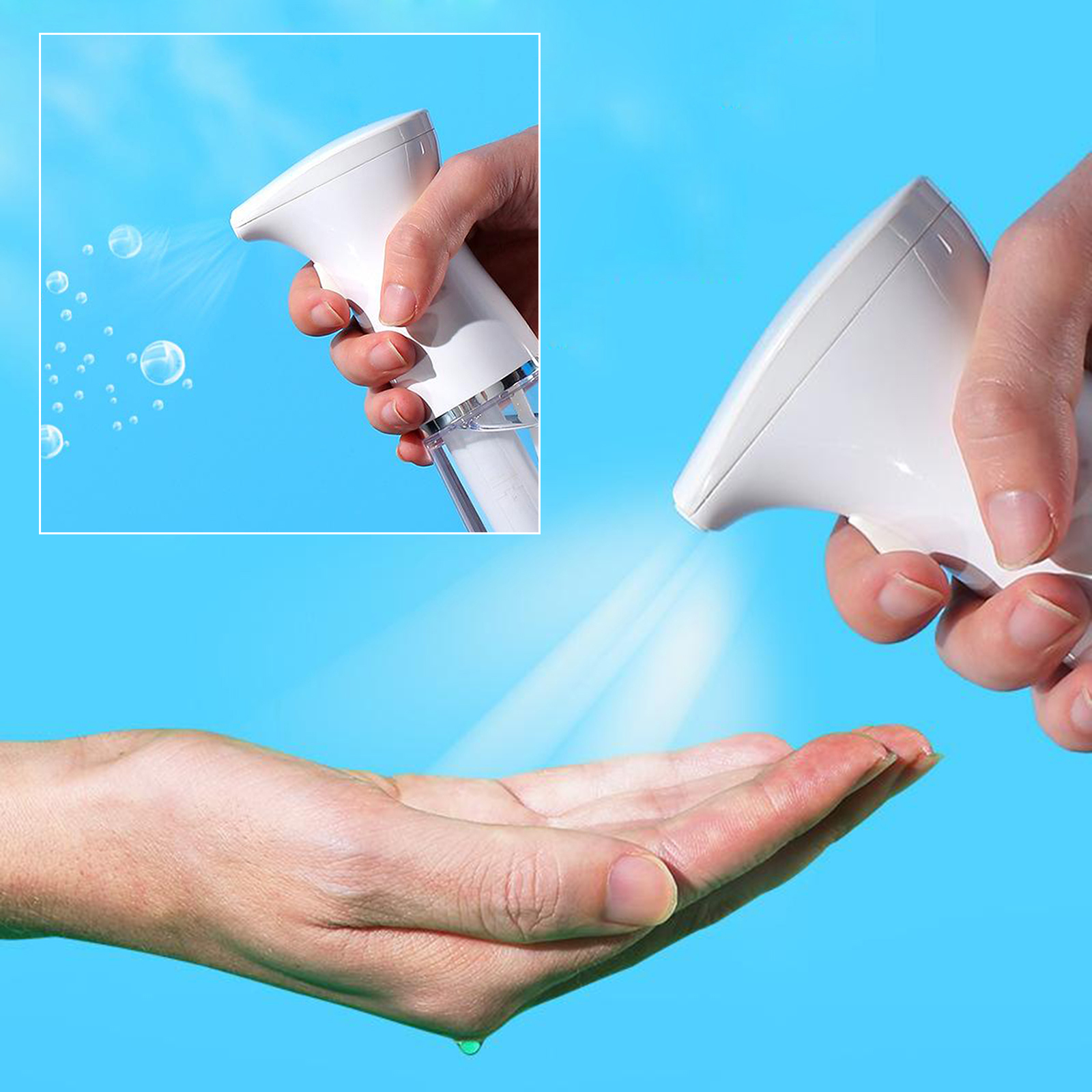 Foam Soap Alcohol Sprayer Battery-Powered Handwashing Dispenser White