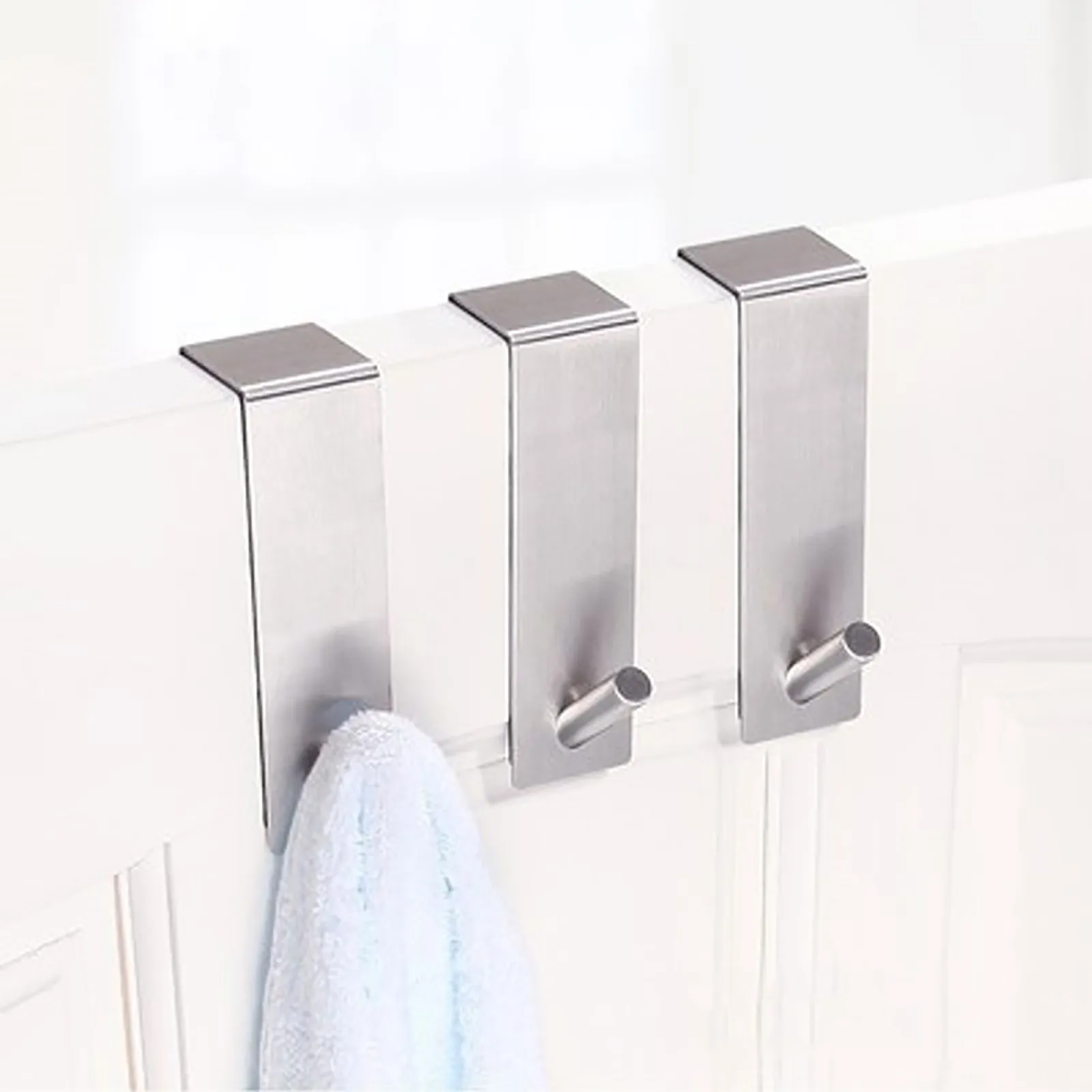 Stainless Steel No-Drilling Extended Towel Hanging Hooks Over Frameless Shower Door for Bathroom-Black AIEX 2pcs 7 Inch Shower Glass Door Hooks 