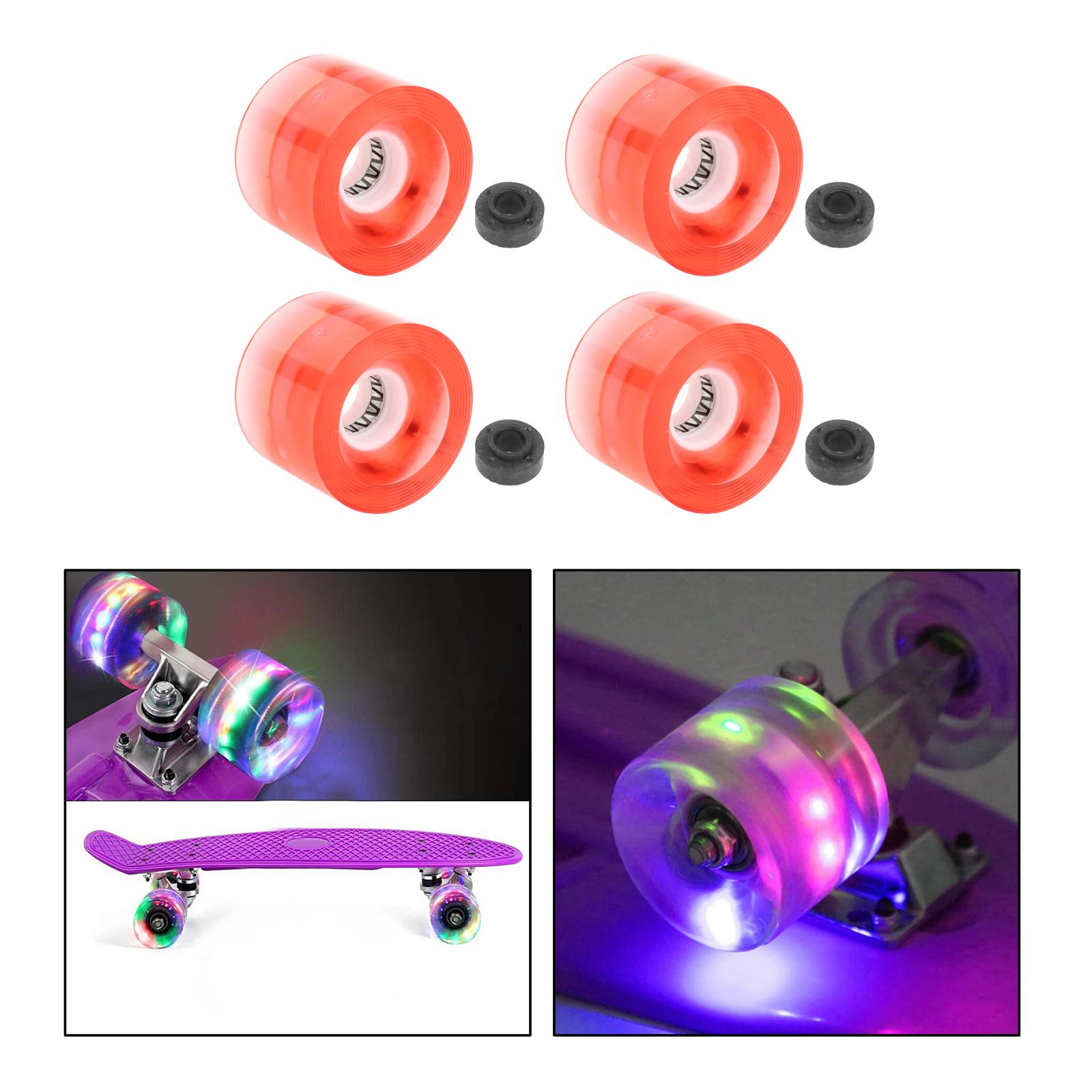 4PCS Skateboard Luminous Light up Wheels 60 * 45mm Longboard Skate Glow in the