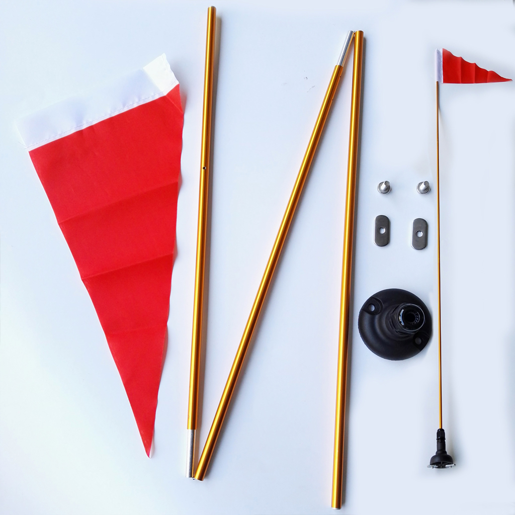 4ft Safety Flag with Rail Mounting Bracket for Marine Boat Kayak Canoe Yacht