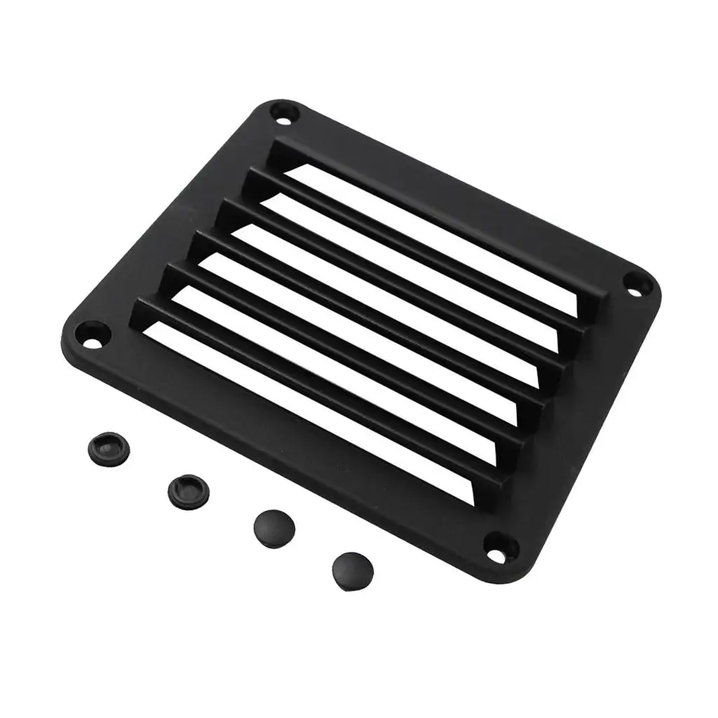 New Black ABS Louvered Plastic Vent 5-1/2` X 4-7/8` for Boat Injection-molded ABS plastic White plastic vent