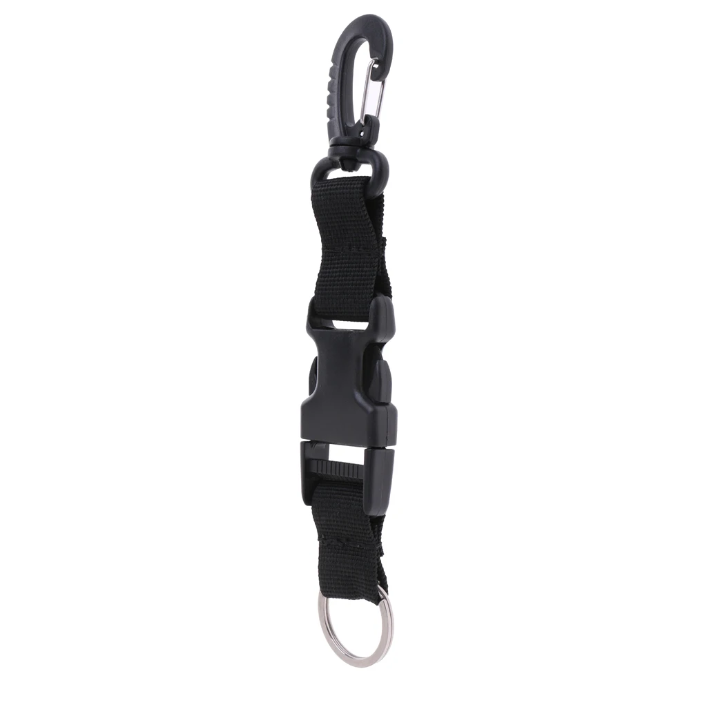 Premium Black Strong Nylon Webbing Scuba Diving Lanyard Camera Flashlight Holder