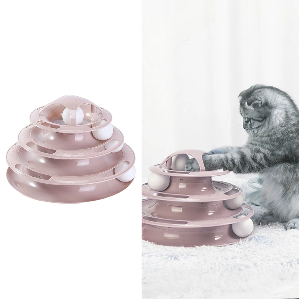 Intelligence Amusement disc cat toys ball Training Amusement plate Kitten 4 Levels pet cat toy Tower Tracks