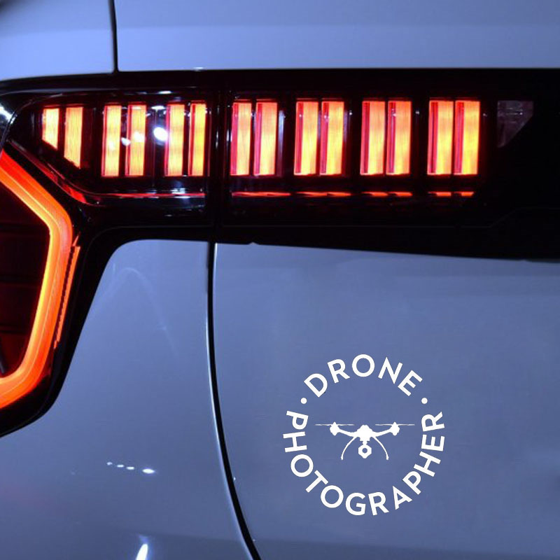 Auto Aufkleber Drone Fotograf Personalisierte Kreative Aufkleber Auto Dekoration Wasserdicht und Sonnencreme PVC 13*13cm – Detail 5