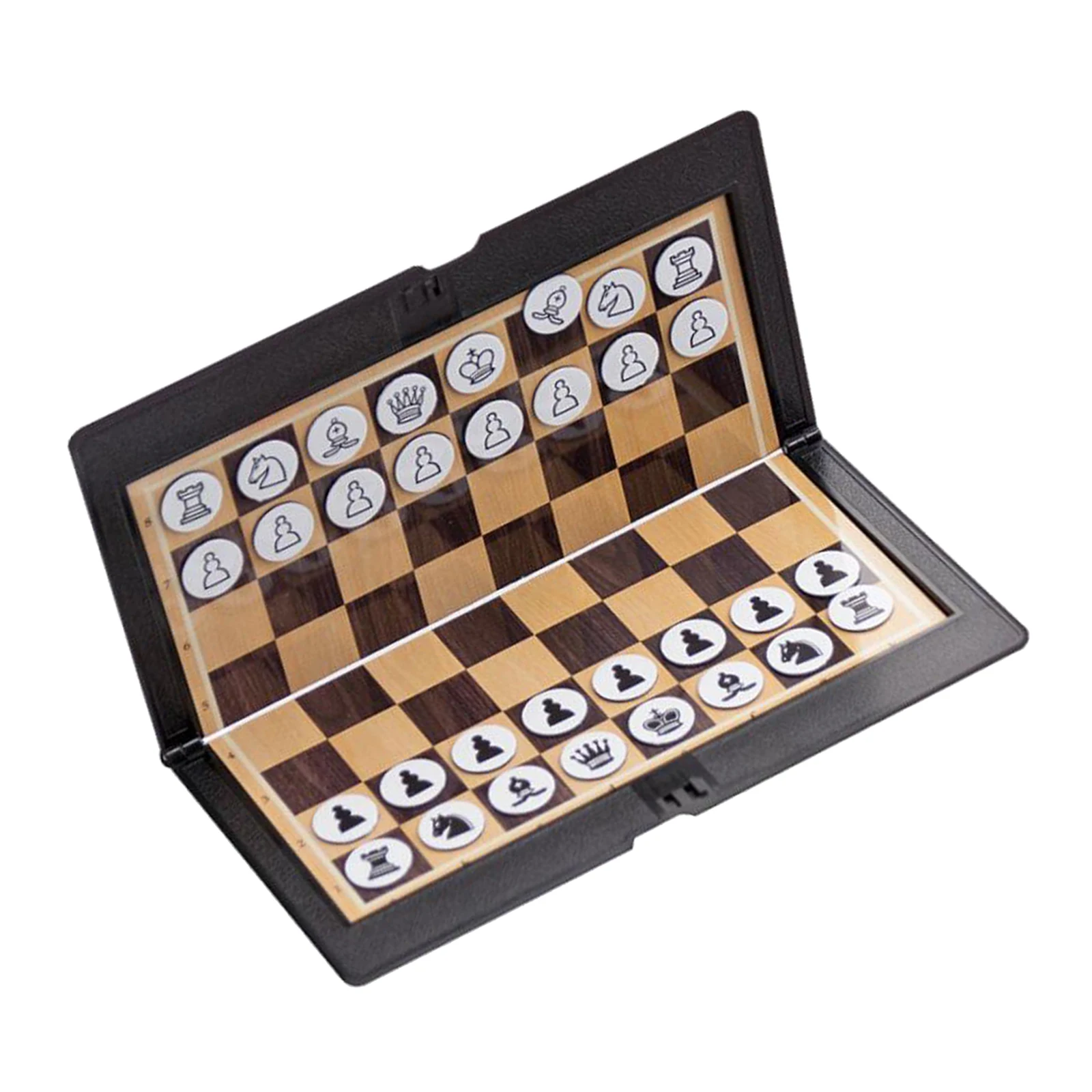 Foldable Chessboard Mini Chess Set Wallet Chess for Camping Family Game 