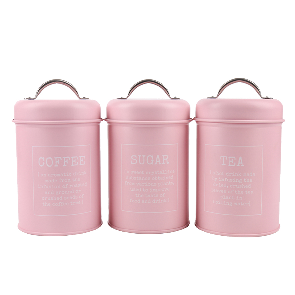 3lots Metal Canisters Sealed Tins Kitchen Tea Candy Snack Storage Container