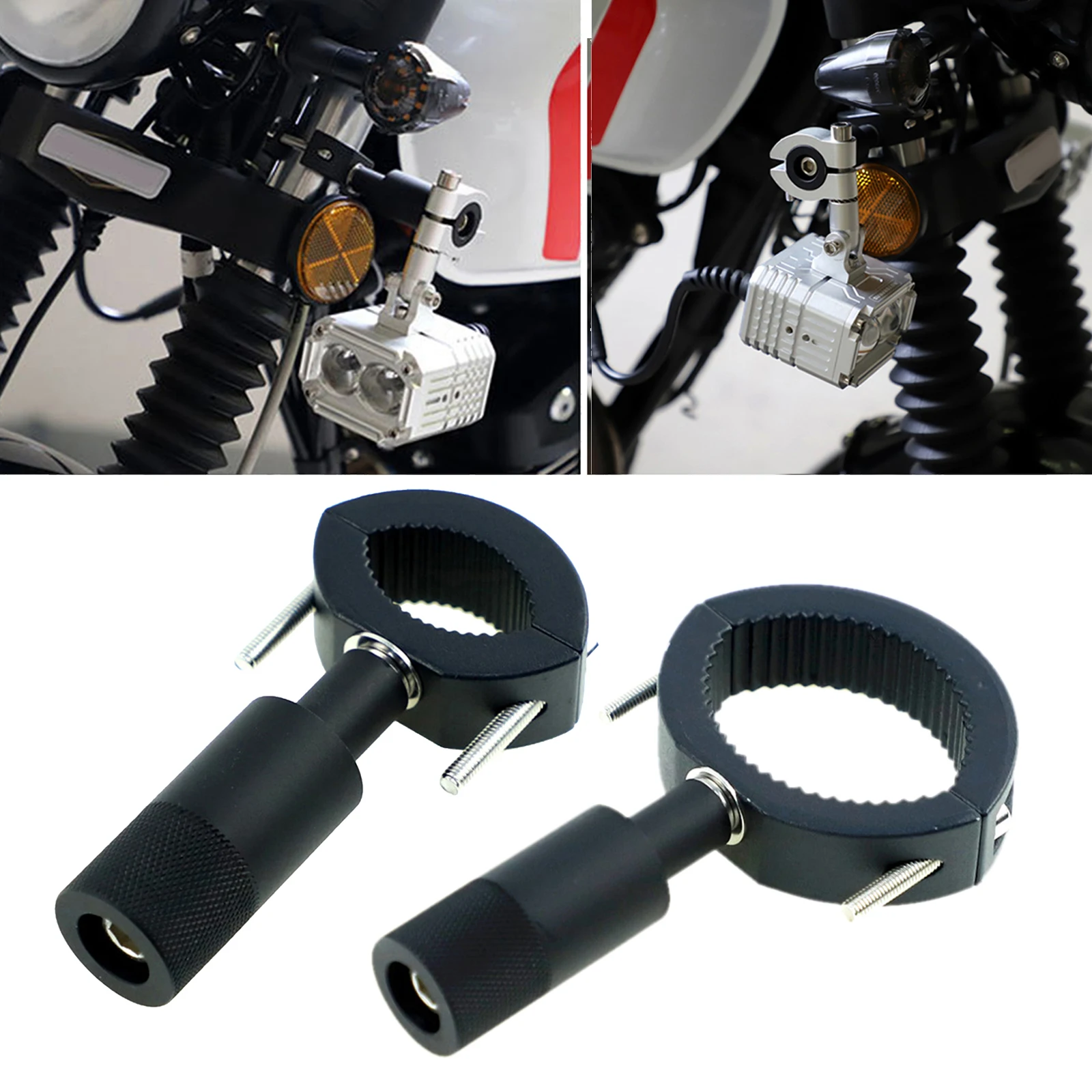 Universal Motorcycle Spotlight Light Bar Mounts Bracket Tube Bull Mini Bar Clamp Kits Roll Cage 0.75
