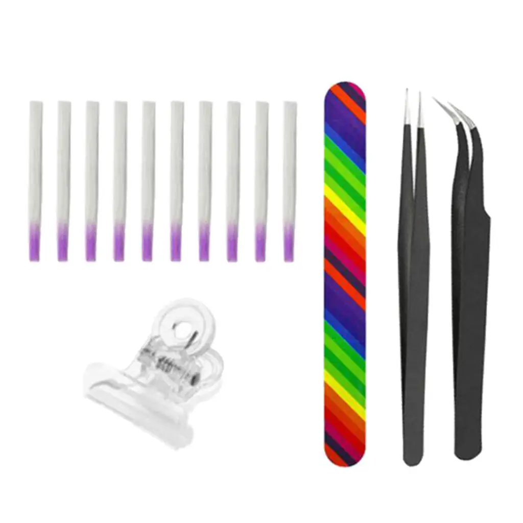 10Pcs 1 Set Nail Art Non-woven Silk Fiberglass Gel Tips Extension Fiber Kit Set