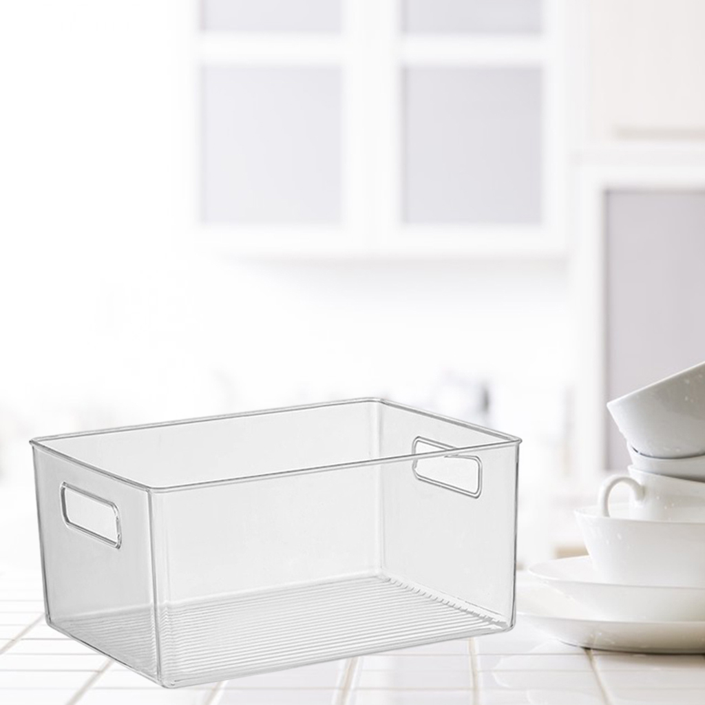 Plastic Kitchen Pantry Cabinet, Refrigerator or Freezer Food Storage Bins Organizer for Fruit, Yogurt, Snacks, Pasta