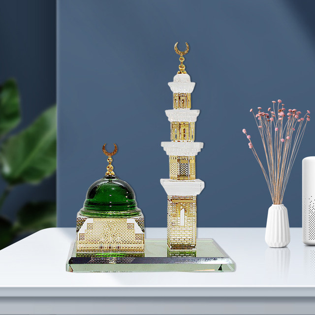 Muslim Crystal Gilded Kaaba Model, Premium Crystal Islamic